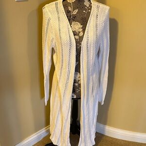 NWT Chic White Open-Front Cardigan